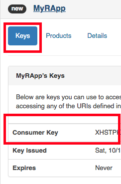 Locating the Consumer Key